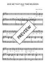 Téléchargez l'arrangement de la partition de Traditionnel-Give-me-that-old-time-religion en PDF pour Chant et piano
