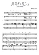 Téléchargez la partition de Go down Moses en PDF pour 3 voix SAB et piano