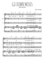 Téléchargez la partition de Go down Moses en PDF pour 3 voix TTB et piano