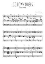 Téléchargez la partition de Go down Moses en PDF pour Chant et piano