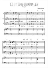Téléchargez l'arrangement de la partition de Go tell it on the mountain en PDF pour trois voix de femmes et piano
