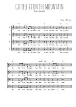 Téléchargez l'arrangement de la partition de Go tell it on the mountain en PDF à quatre voix SATB