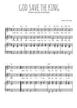 Téléchargez la partition de God save the king en PDF pour 2 voix égales et piano