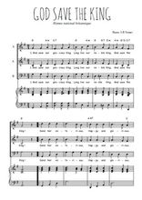 Téléchargez l'arrangement de la partition de God save the king en PDF pour trois voix mixtes et piano