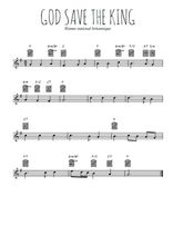 Téléchargez l'arrangement de la partition en Sib de la musique God save the king en PDF