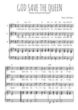 Téléchargez l'arrangement de la partition de God save the Queen en PDF pour trois voix mixtes et piano
