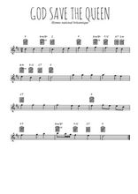 Téléchargez l'arrangement de la partition pour sax en Mib de la musique God save the Queen en PDF