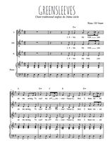 Téléchargez la partition de Greensleeves en PDF pour 3 voix SSA et piano