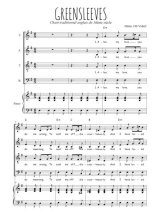 Téléchargez l'arrangement de la partition de Greensleeves en PDF pour 4 voix mixtes et piano