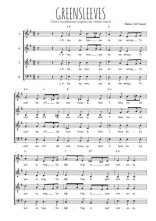 Téléchargez l'arrangement de la partition de Greensleeves en PDF à quatre voix SATB