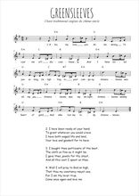 Téléchargez l'arrangement de la partition de angleterre-greensleeves en PDF pour Chant et piano