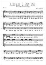 Téléchargez l'arrangement de la partition de Guignolot d'saint Lazot en PDF à quatre voix SATB