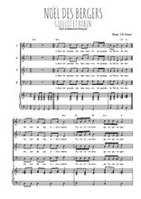 Téléchargez l'arrangement de la partition de Noël des bergers, Guillot et Robin en PDF pour 4 voix mixtes et piano