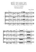 Téléchargez l'arrangement de la partition de Noël des bergers, Guillot et Robin en PDF à quatre voix SATB