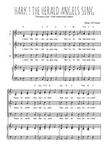 Téléchargez l'arrangement de la partition de Hark ! The Herald angels sing en PDF pour 4 voix mixtes et piano