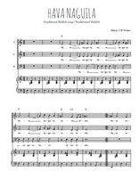 Téléchargez la partition de Hava Naguila en PDF pour 3 voix SAB et piano