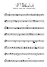 Téléchargez l'arrangement de la partition en Sib de la musique Hava Naguila en PDF