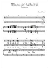 Téléchargez l'arrangement de la partition de Malanai anu ka makani en PDF pour deux voix égales et piano