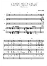 Téléchargez l'arrangement de la partition de Malanai anu ka makani en PDF pour trois voix mixtes et piano