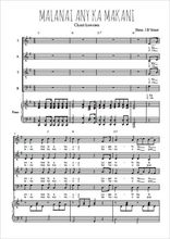 Téléchargez l'arrangement de la partition de Malanai anu ka makani en PDF pour 4 voix mixtes et piano