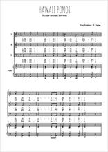 Téléchargez l'arrangement de la partition de Hawaii ponoi en PDF pour trois voix mixtes et piano