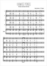 Téléchargez l'arrangement de la partition de Hawaii ponoi en PDF pour 4 voix mixtes et piano