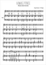 Téléchargez l'arrangement de la partition de hymne-national-hawaii-ponoi en PDF pour Chant et piano
