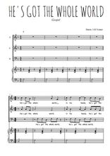 Téléchargez l'arrangement de la partition de He's got the whole world in his hands en PDF pour trois voix mixtes et piano