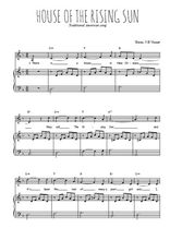 Téléchargez la partition de House of the rising sun en PDF pour Chant et piano