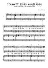Téléchargez l'arrangement de la partition de Ich hatt' einen Kameraden en PDF pour deux voix égales et piano