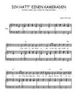 Téléchargez l'arrangement de la partition de Traditionnel-Ich-hatt--einen-Kameraden en PDF pour Chant et piano