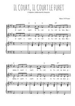 Téléchargez l'arrangement de la partition de Il court, il court le furet en PDF pour deux voix égales et piano