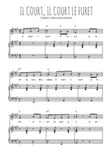 Téléchargez l'arrangement de la partition de comptine-il-court-il-court-le-furet en PDF pour Chant et piano