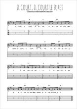 Téléchargez la tablature de la musique Traditionnel-Il-court-il-court-le-furet en PDF