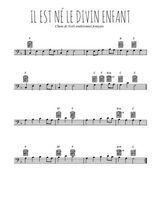 Téléchargez la partition de Il est né le divin enfant en clef de fa