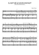 Téléchargez l'arrangement de la partition de noel-il-est-ne-le-divin-enfant en PDF pour Chant et piano