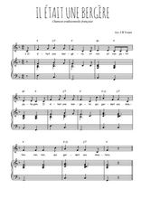 Téléchargez l'arrangement de la partition de comptine-il-etait-une-bergere en PDF pour Chant et piano