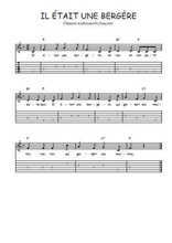 Téléchargez la tablature de la musique comptine-il-etait-une-bergere en PDF