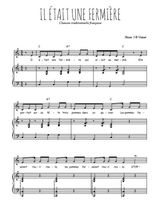 Téléchargez l'arrangement de la partition de il-etait-une-fermiere en PDF pour Chant et piano