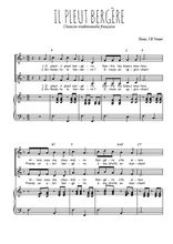 Téléchargez la partition de Il pleut bergère en PDF pour 2 voix égales et piano