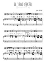 Téléchargez l'arrangement de la partition de Traditionnel-Il-pleut-bergere en PDF pour Chant et piano