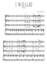 Téléchargez l'arrangement de la partition de I'm so glad en PDF pour trois voix mixtes et piano