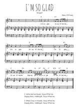 Téléchargez la partition de I'm so glad en PDF pour Chant et piano