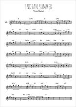 Téléchargez l'arrangement de la partition pour sax en Mib de la musique Indian Summer en PDF