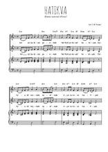 Téléchargez l'arrangement de la partition de Hatikva en PDF pour deux voix égales et piano
