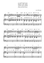 Téléchargez la partition de Hatikva en PDF pour Chant et piano
