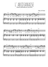 Téléchargez l'arrangement de la partition de Traditionnel-L-abidjanaise en PDF pour Chant et piano