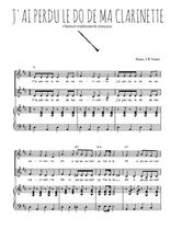 Téléchargez l'arrangement de la partition de J'ai perdu le do de ma clarinette en PDF pour deux voix égales et piano
