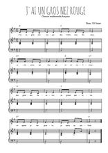 Téléchargez l'arrangement de la partition de Traditionnel-J-ai-un-gros-nez-rouge en PDF pour Chant et piano