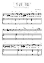 Téléchargez l'arrangement de la partition de comptine-j-ai-vu-le-loup en PDF pour Chant et piano